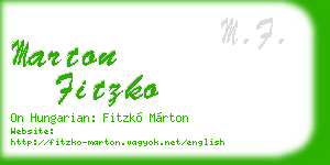 marton fitzko business card